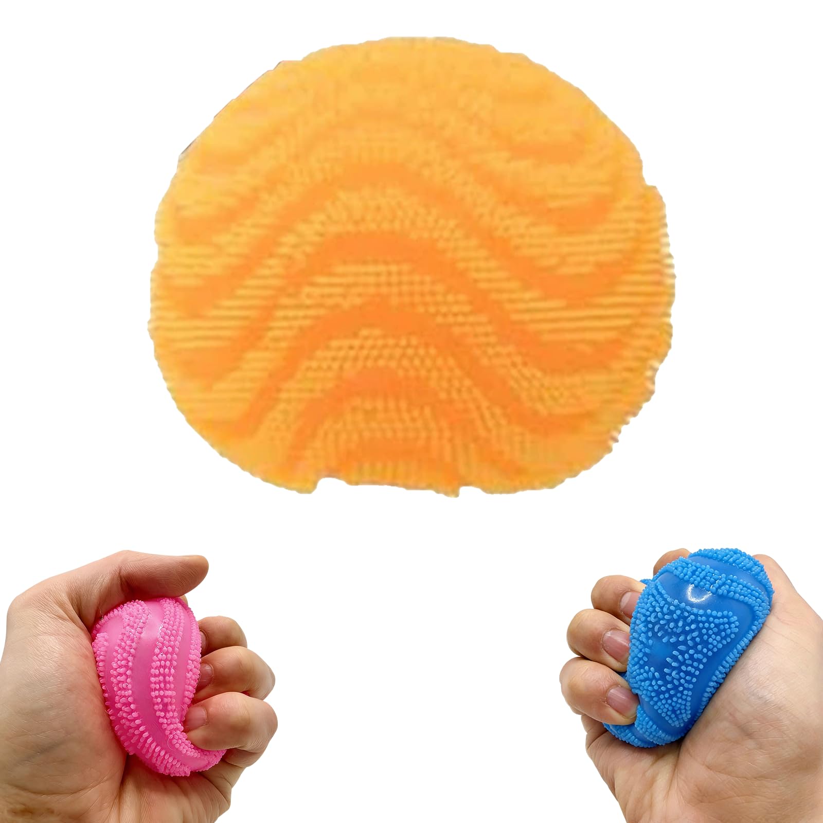 FDEFIRTFG Squeeze toys, Fuzzball Fidget Stress Toy, Fuzz Ball Squishy, Drop(Yellow)