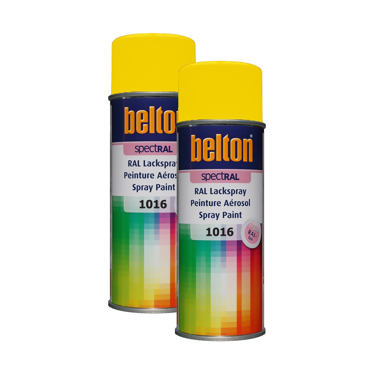 KWASNY 2x 324 200 BELTON SPECTRAL Lackspray, Farbe RAL 1016 Schwefelgelb, Hochglanz, 400 Ml Dose