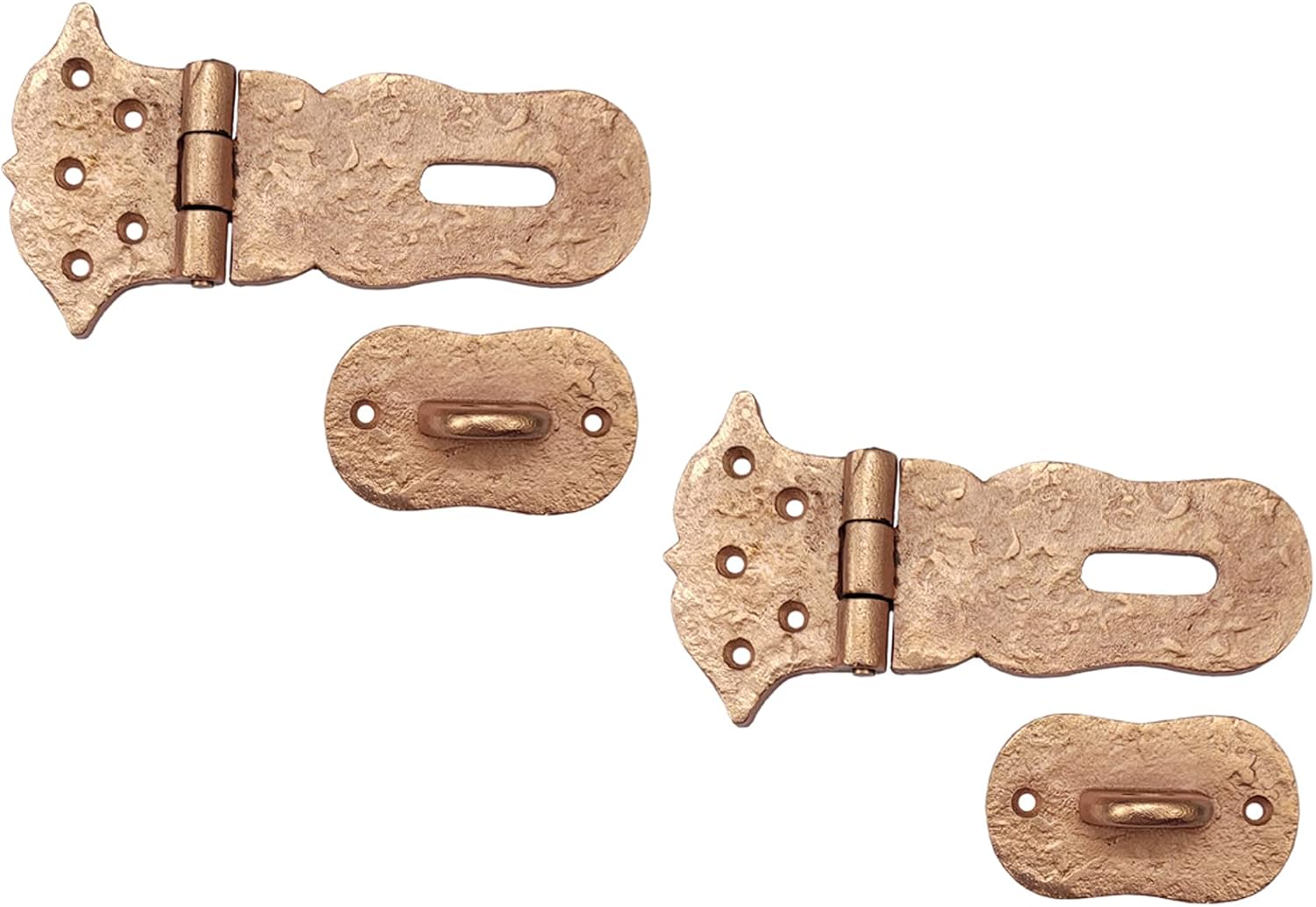 Adonai Hardware "Paran" Heavy Duty Cast Iron Safety Locking Hasp and Staple (6" x 1 Pack, Antique Nickel) for Vintage Pirates Treasure Chest, Trunks, Wooden Jewelry Box, Cases, Furniture and Sheds