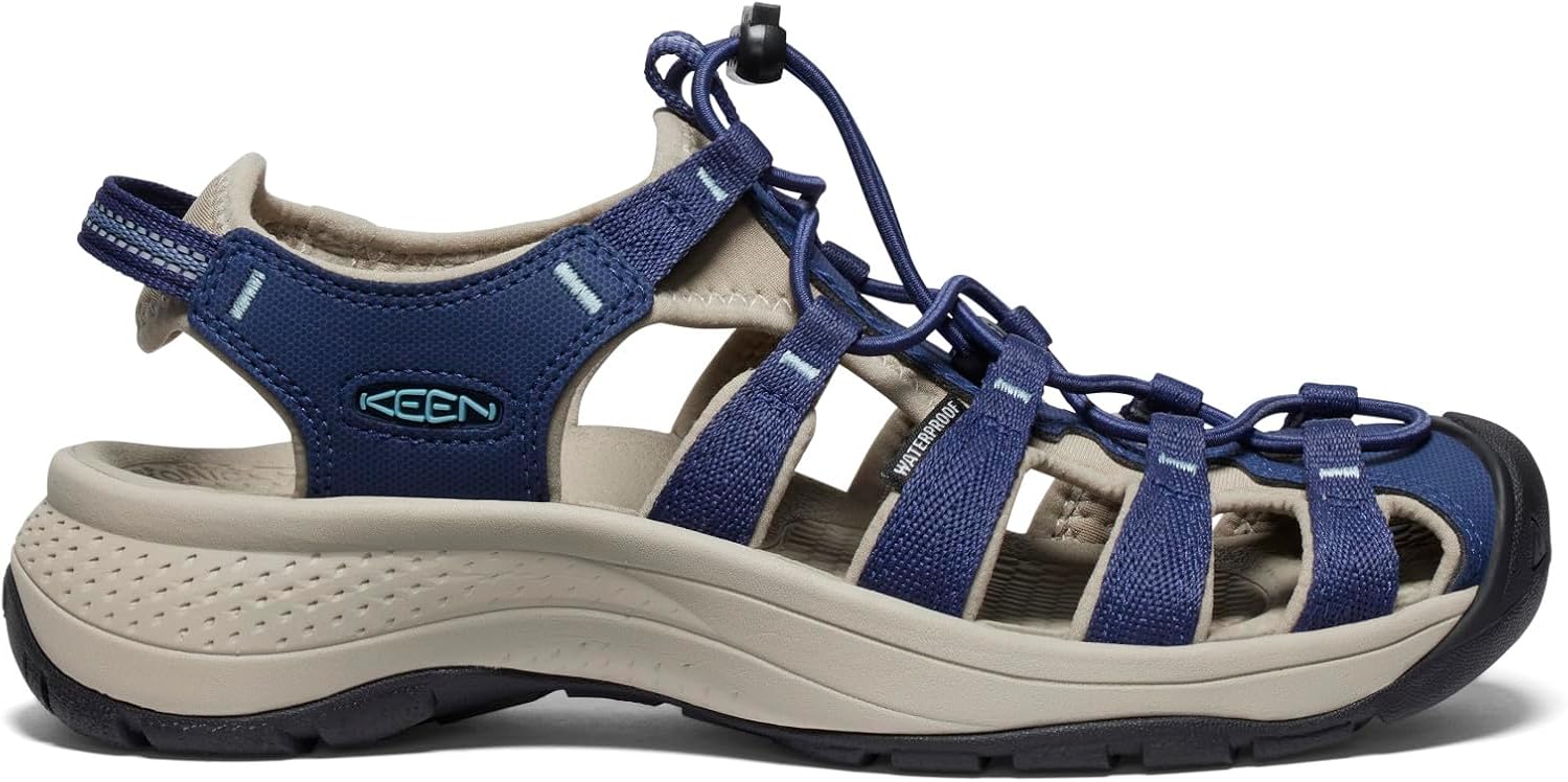 KEEN Women's Astoria West Closed Toe Sandals, Grey/Coral, 8 US - Image 5