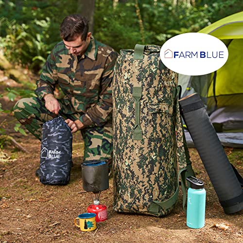 Image of Farm Blue 2 Strap Military Travel Duffle Bag, Digital Forest Camo, XL, Jungle Camouflage