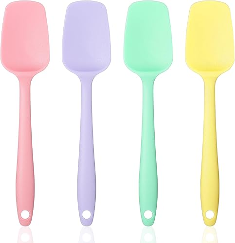 Juego de espátulas de silicona, juego de 4 espátulas de cuchara de silicona, espátula de goma resistente al calor, espátulas de goma pequeñas