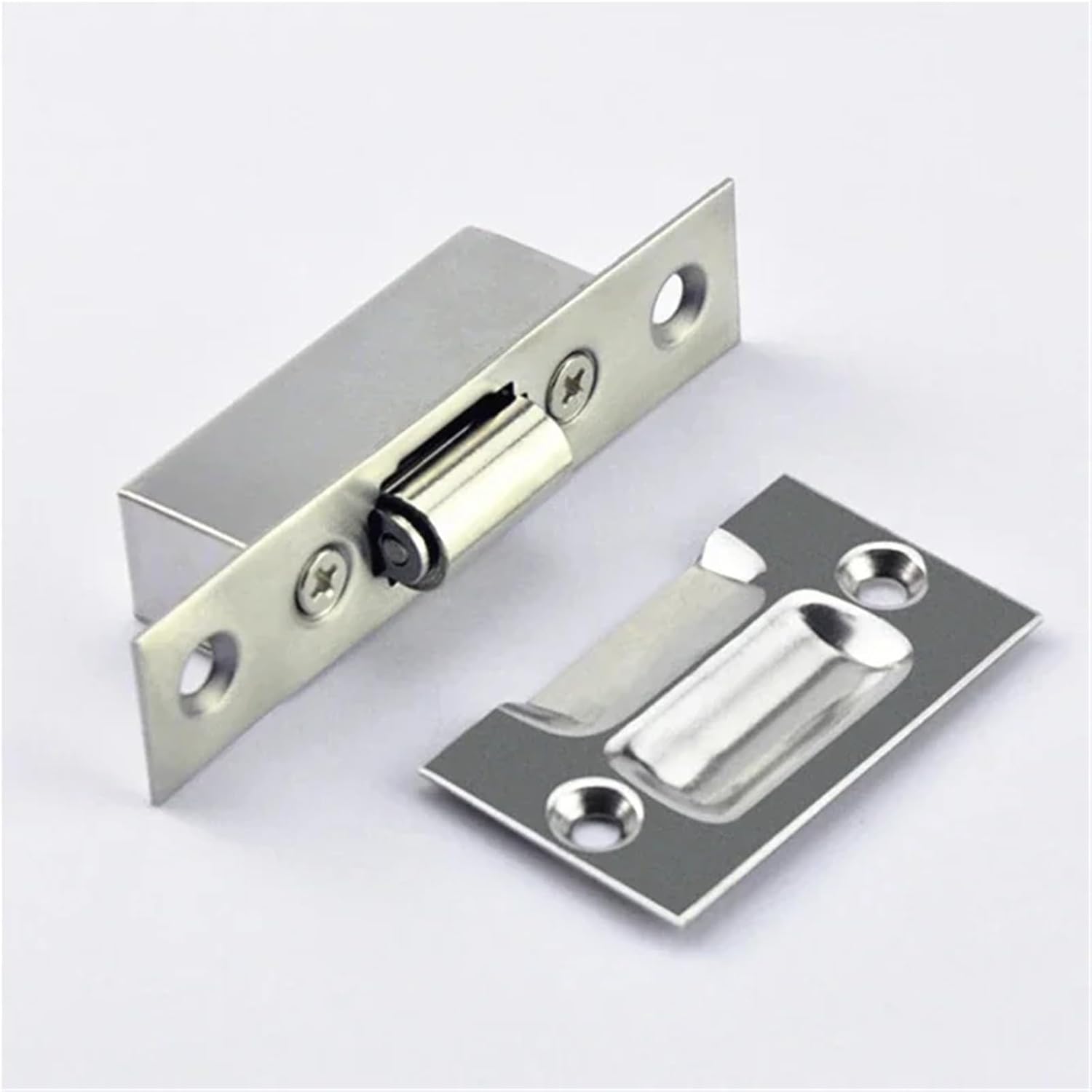 Hidden Stainless Steel Door Latches Cupboard Cabinet Roller Latch Lock Wooden Door Stops Furniture Hardware 1Pcs