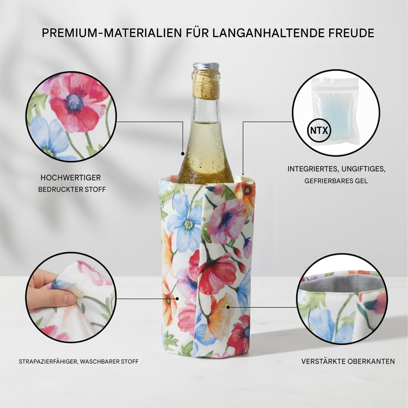 Ice Wine Cooler Sleeve | Freestanding Gel Bottle Chiller for Red, White, Champagne & Sparkling Wine | Portable, Reusable | Rapid Cooling Carrier — Amazon image 7
