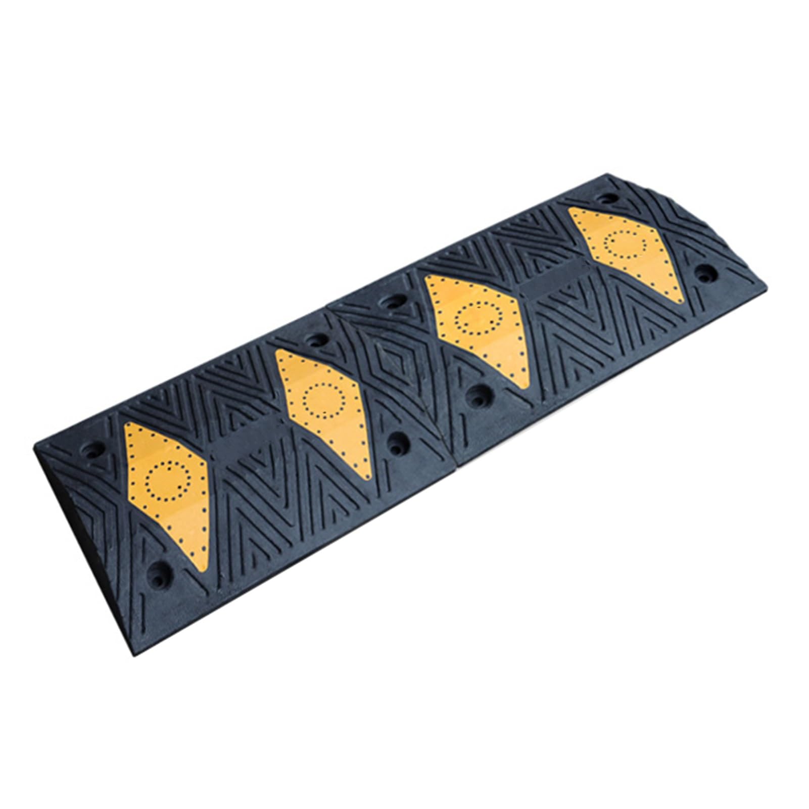 TYYCKJ speed bumps for road Heavy Duty Rubber Speed Bump,Portable Vehicle Traffic Bumps,Modular Speed Bumps Humps,Yellow Strip,for Asphalt Concrete(100x35x5cm)