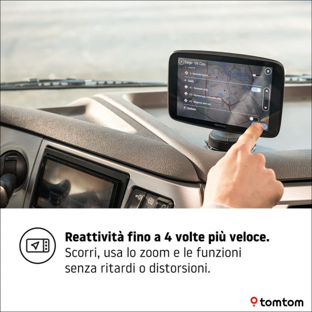 TomTom GO Expert Navigatore Satellitare per Camion, Autobus, Furgone, Schermo HD 7", PDI, TomTom Traffic, Mappe del Mondo, Avvisi di Restrizioni in Tempo Reale, Aggiornamenti Rapidi Tramite WiFi
