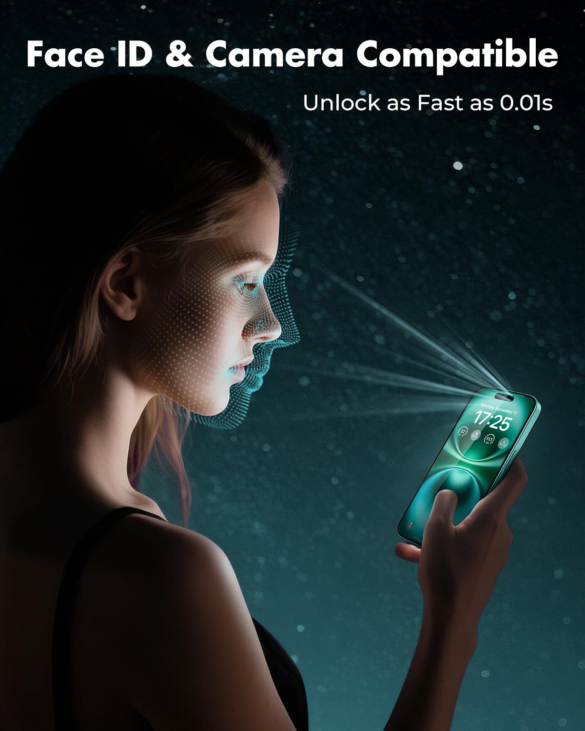 UNBREAKcable 3-pak ochraniaczy ekranu do iPhone'a 16 Plus, podwójne nietłukące się szkło hartowane [łatwa ramka montażowa] [twardość 9H] [99,99% HD Clear] [Przyjazny dla etui] dla iPhone'a 17.0 cm