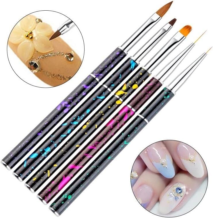 Manicure Painting Brush Pen Metal Stripes Acrylic Nail Art Drawing Liner of Gel Lines Flat Tools