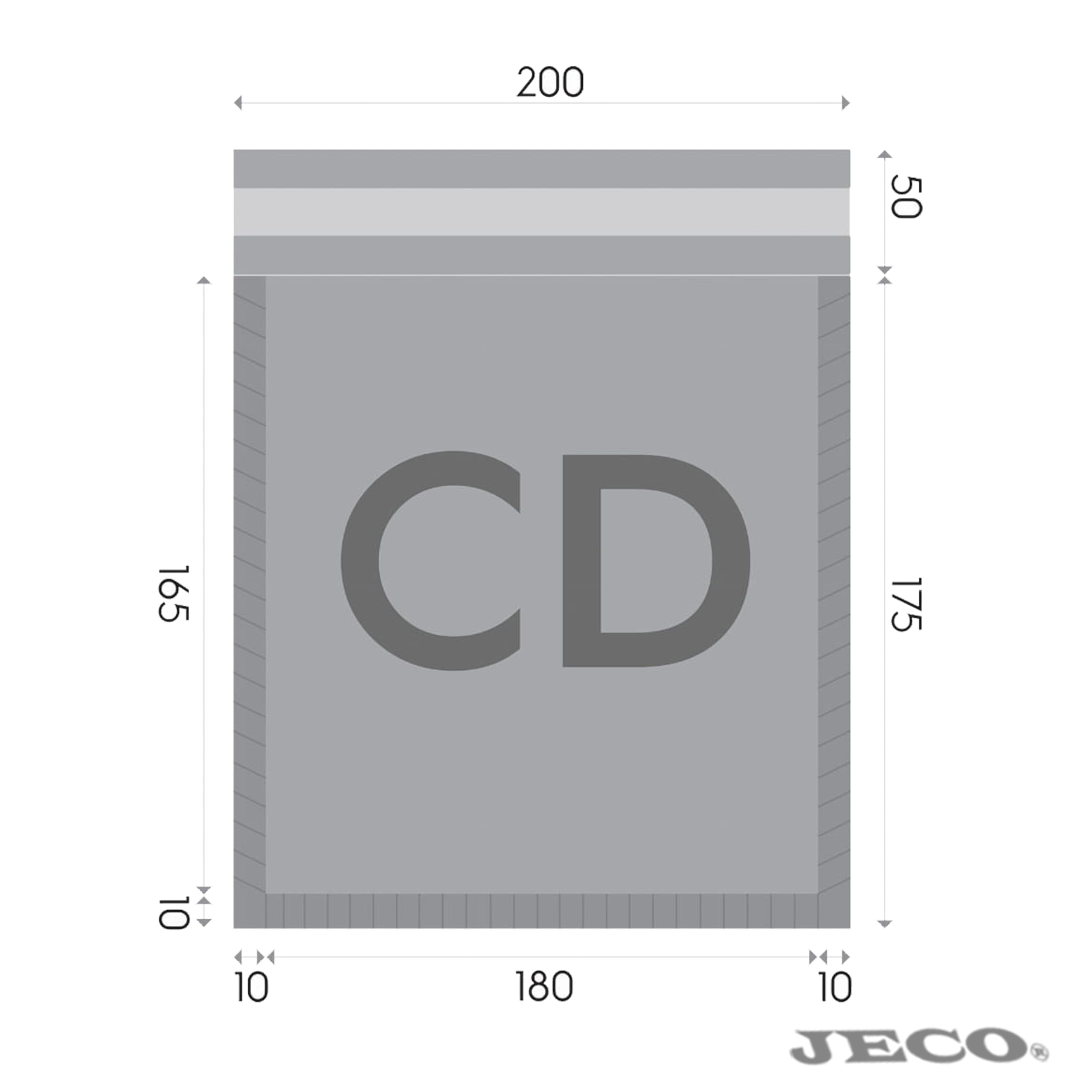 Jeco - Lot de 800 enveloppes à bulles d'air kraft blanches taille CD int. 170 x 160 mm pochettes matelassées d'expédition PRO