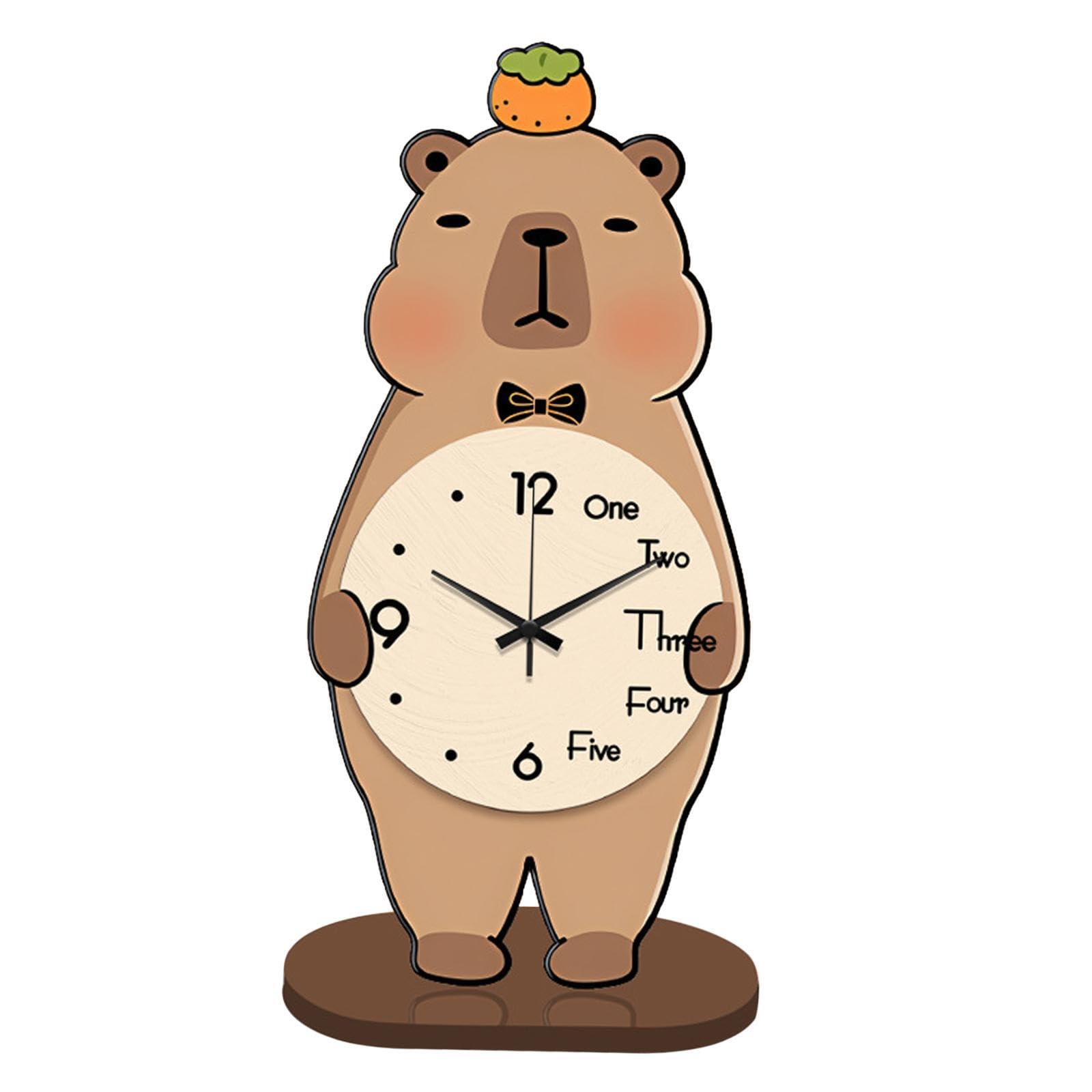 PIXZCSA for Creative Table Clock Wooden Desk Clock For Living Room Accent Is Nice Addition To Home Decoration Stable Base