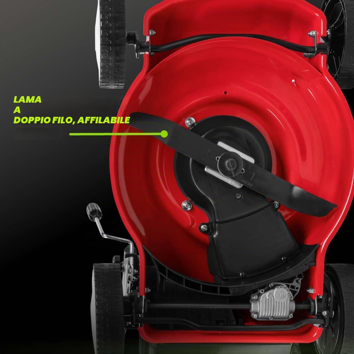 GREENCUT GLM690X – Rasaerba a benzina 132cc semovente, avviamento manuale, larghezza 41 cm, altezza regolabile, sacco 45 L, per giardini fino a 1100 m²