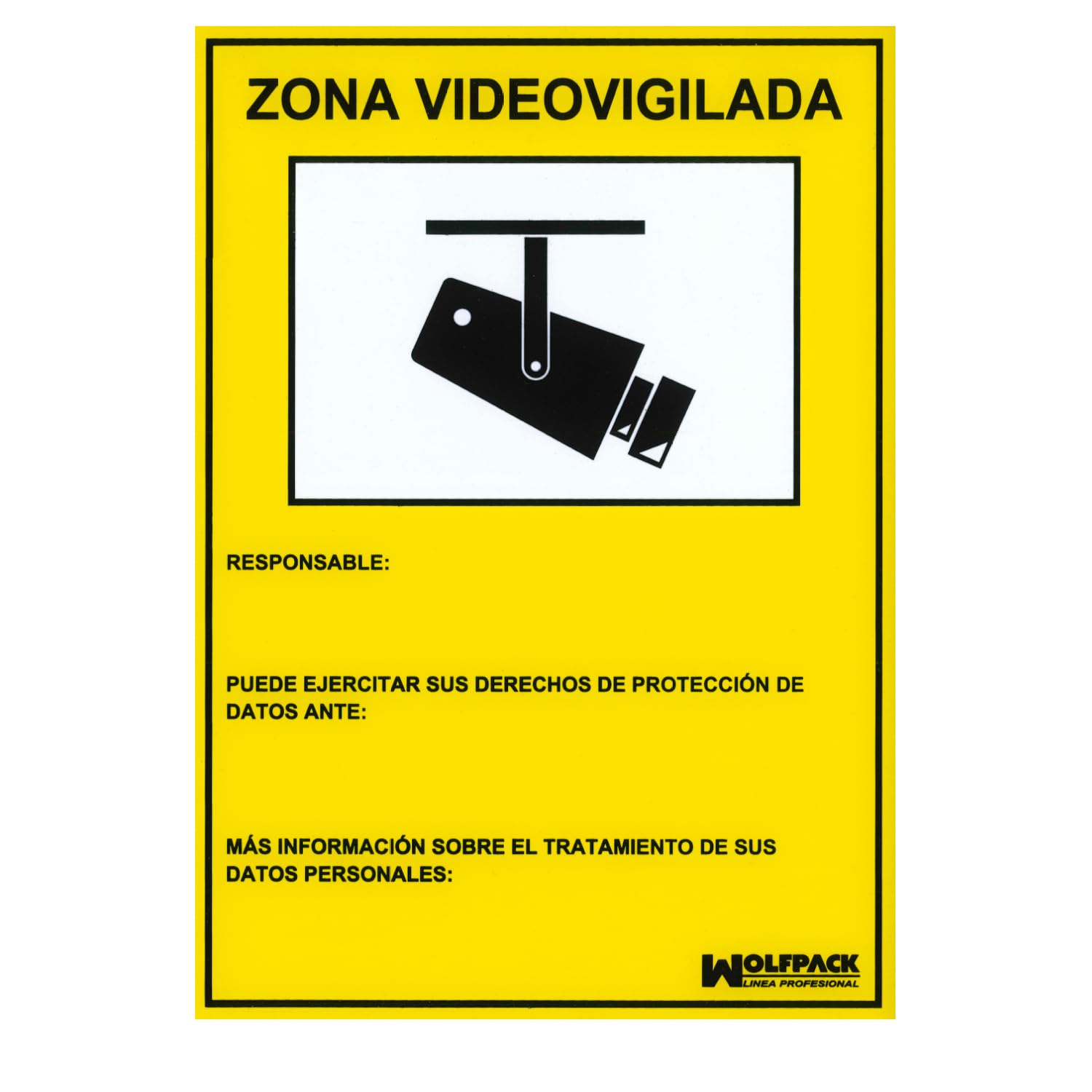 Wolfpack 15050920 Warning Sign for Video Surveillance (Spanish) 30 x 21 cm