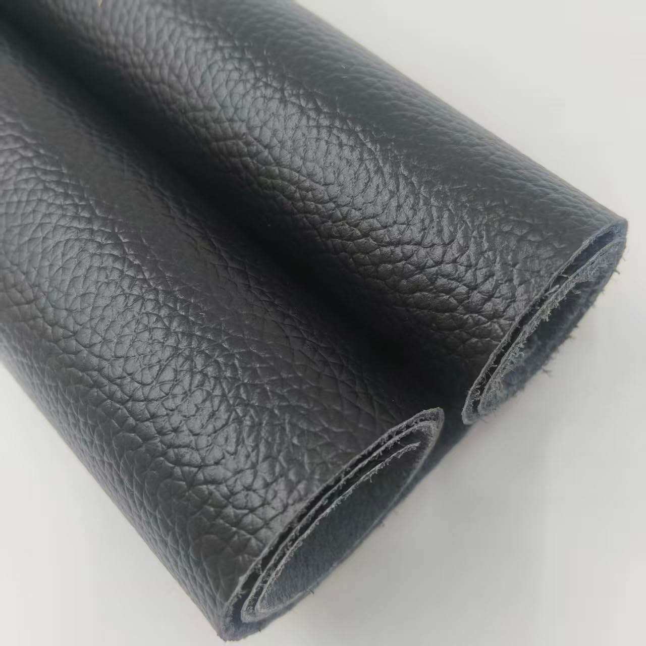 Genuine Leather Sheets, 1.1-1.5mm Thick Cowhide, Used for Handmade Crafts Such as Sofas, Furniture Soft Bags, and Wallets (Pure Black 12" x 24")