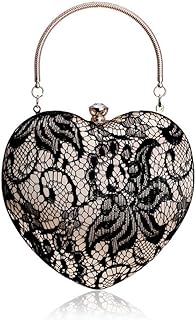 Vintage Clutch Women Heart Shape Evening Bag Lady Handbag Banquet Wedding Bridal Purse