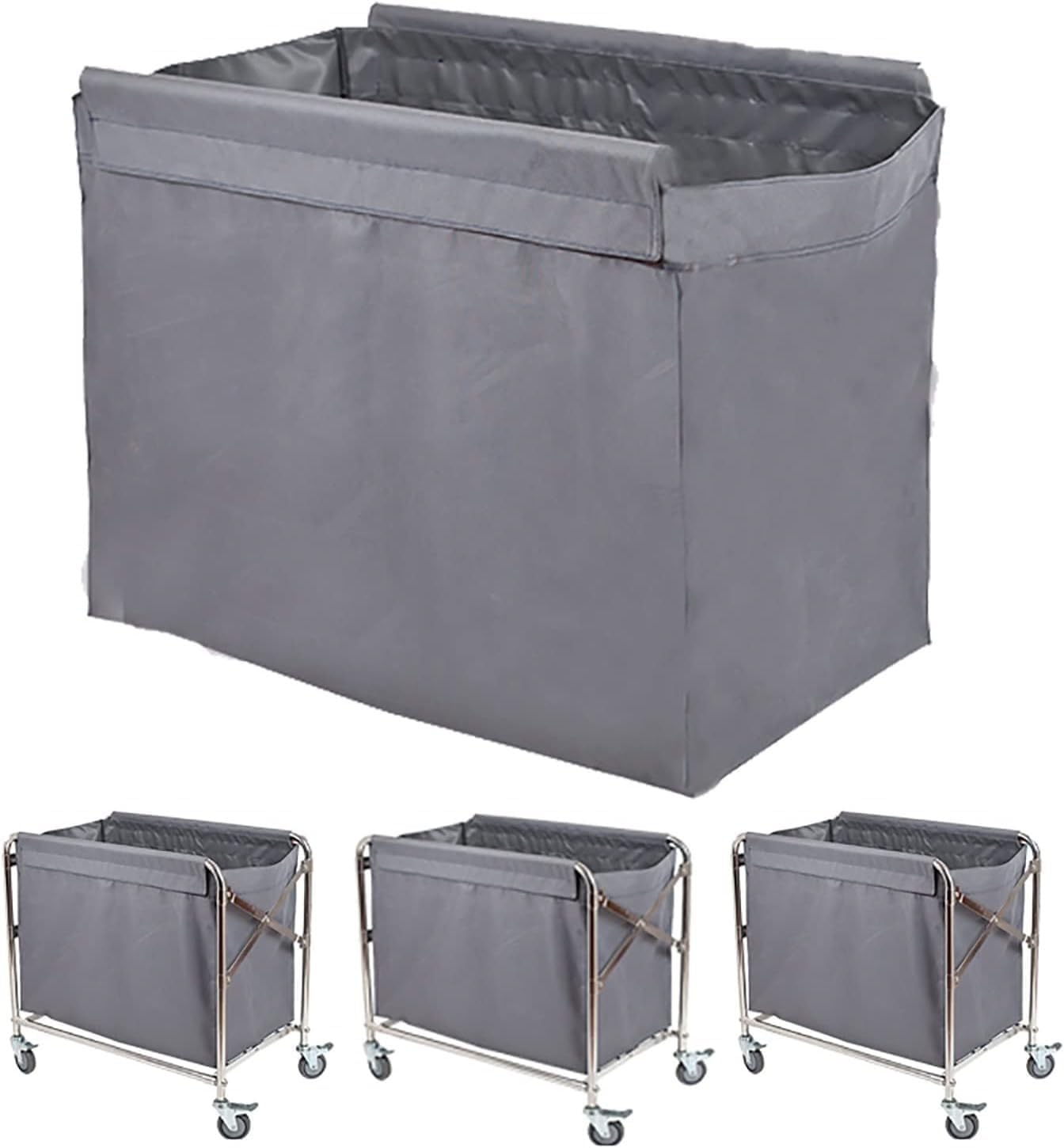 Lumouzhou Grijs Multicolor Oxford Cloth Laundry Cart Liner Bag Removable Trolley Replacement(Grijs)