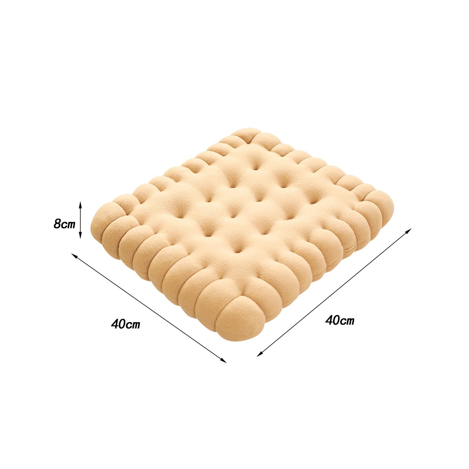 Fenteer Cuscino a Forma di Dolce Biscotto per Relax E Comfort, Beige, Piazza