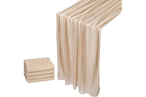 WELTRXE Sheer Table Runners for Weddings 4 Pack