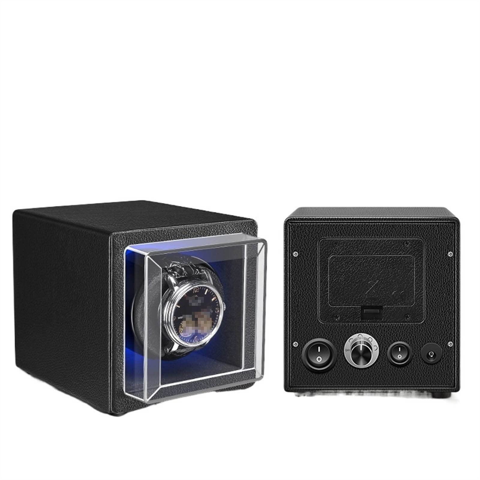 QUSYZD Watch Winder Watch Winder Box Mechanical Watch Shaker Vertical Automatic Watch Rotator Shaker Upper Chain Placer Watch Storage Box,Black
