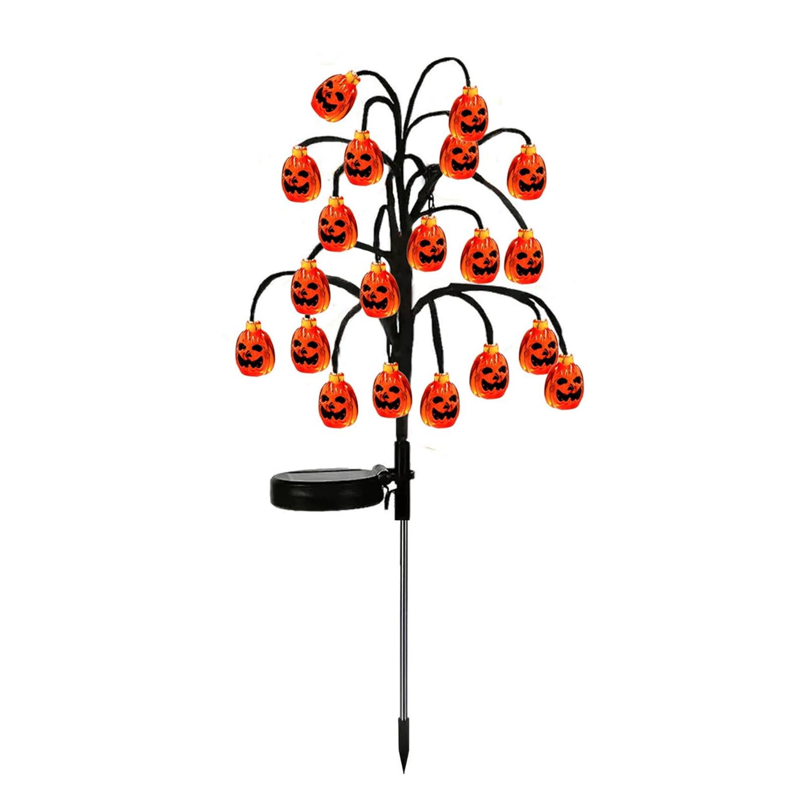 Solar Lamp Outdoor Waterproofing Halloween Pumpkin Light for Outdoor Thanksgiving Decorations LED Orange Pumpkin Swinging Light for Garden Decoration Yard and Party