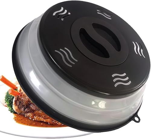 Cubierta para salpicaduras de microondas ventilada para alimentos, protector de salpicaduras y colador de cocina para frutas y verduras, cubierta de