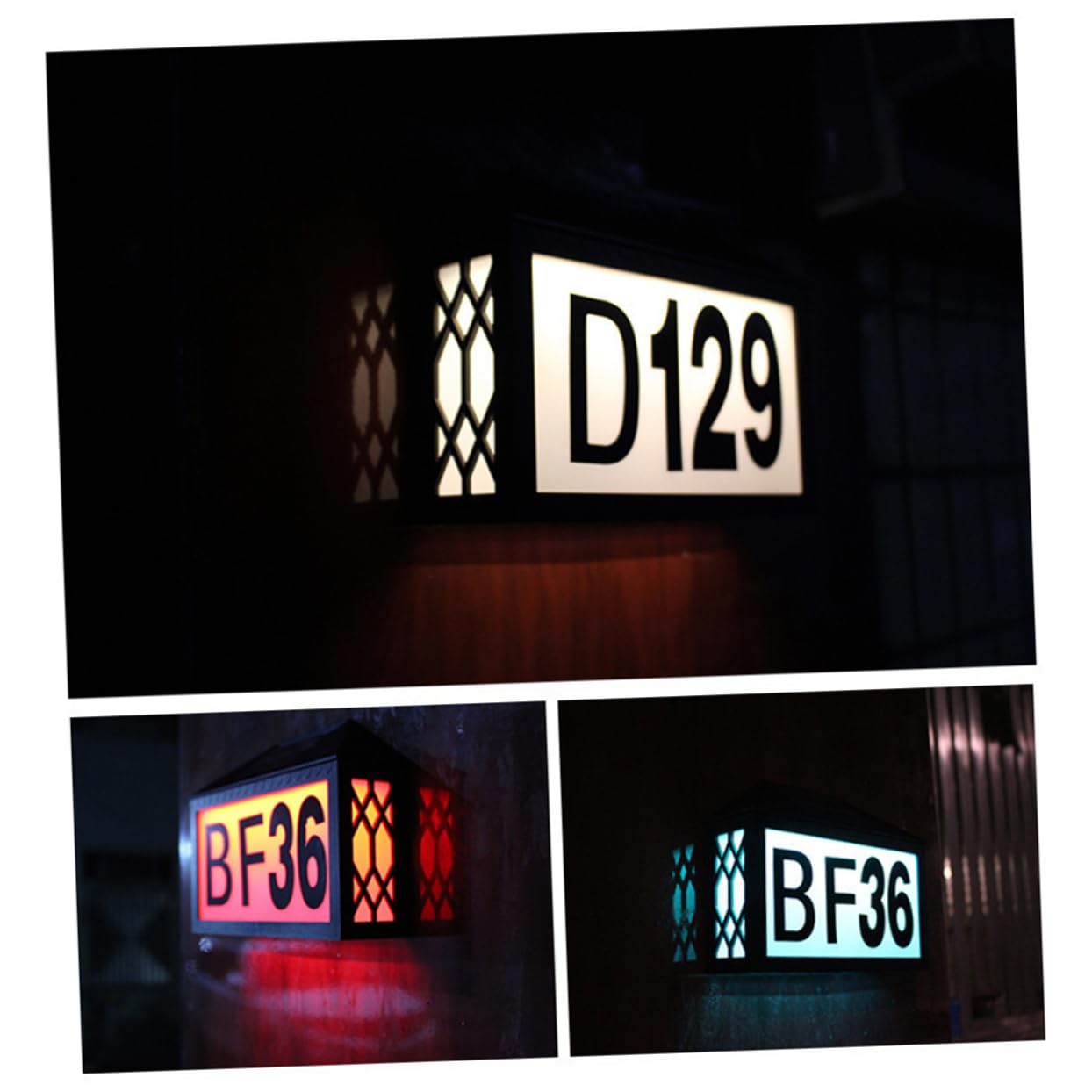 Solar Hausnummernschild mit LED Leuchte 3w Schwarz Ip55