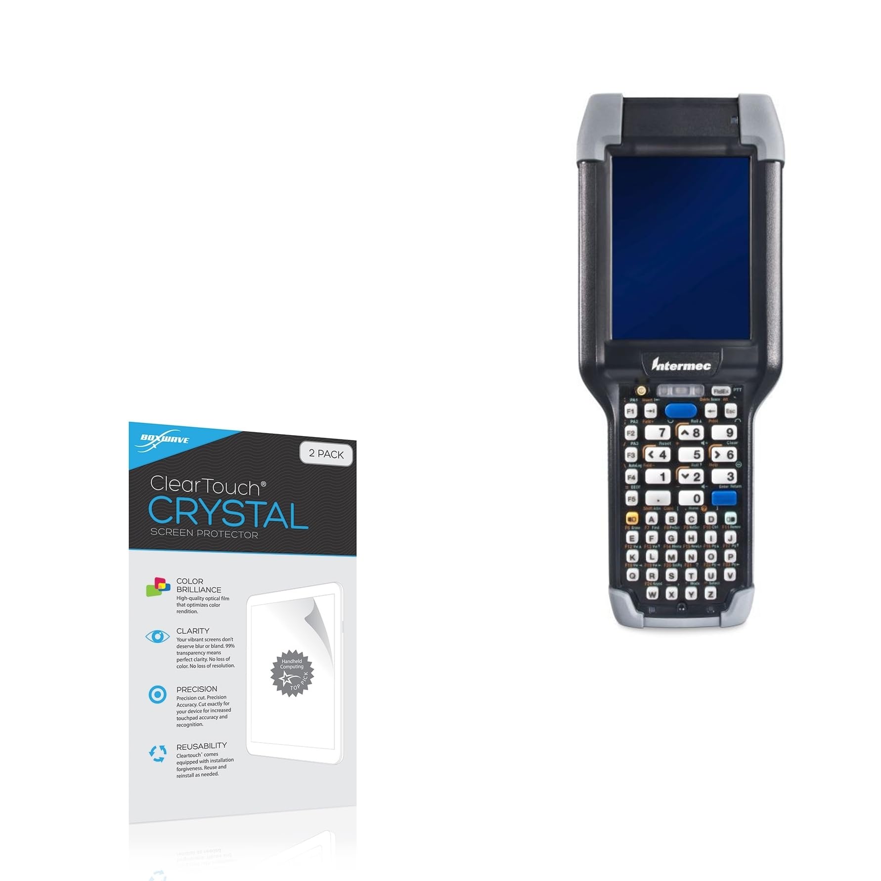 BoxWave Screen Protector Compatible With Honeywell CK3X - ClearTouch Crystal (2-Pack), HD Film Skin - Shields From Scratches