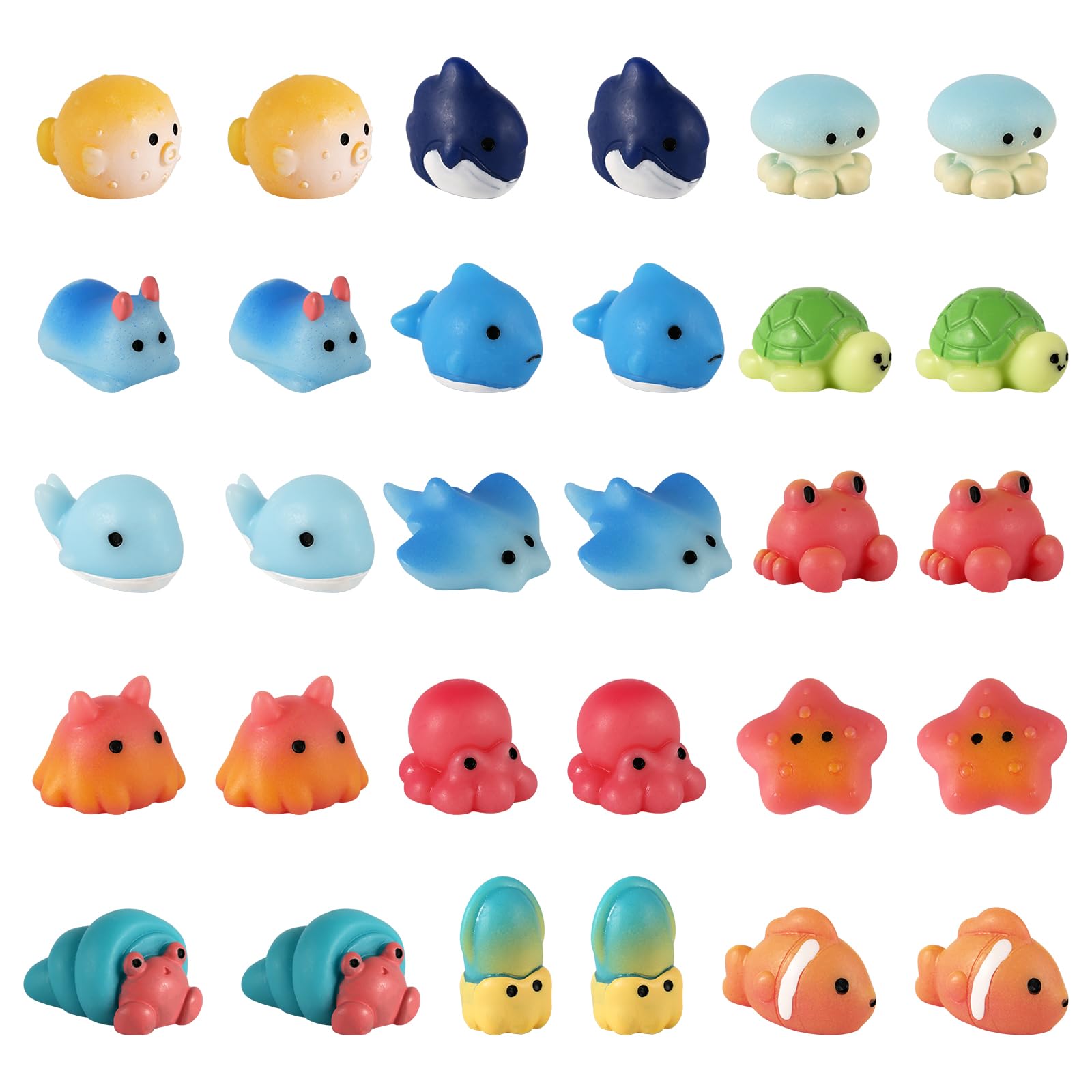 30pz Mini Figurine dell'Oceano, 15 Stili Animali Marini Resina Animali Marini Figurine Mini Animali in Resina per Acquario casa delle Bambole Giardino Decorazioni Artigianato Fai Da Te