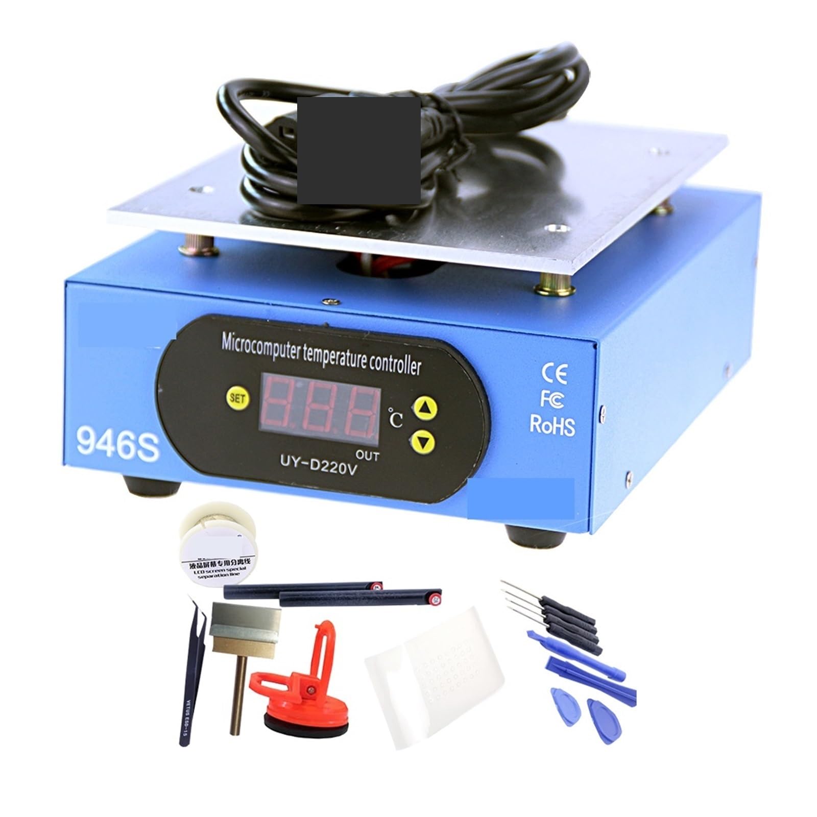 Lötheizplatte, Vorwärmstation 946S Vorwärmstation 400 W LCD Digital 140 x 200 mm Plattform-Heizplatte for LCD-Bildschirm-Trennmaschine(Package2)