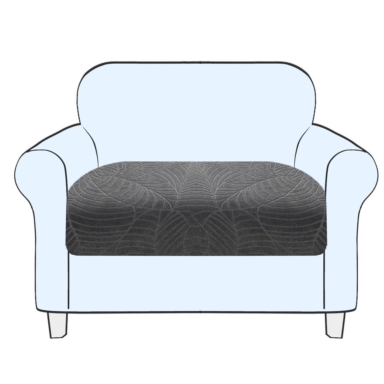 SHUOJIA Sofa Seat Cushion Cover Stretch Cushion Covers Non-slip Slipcover Cover for Sofa Seat Cushions Seat Couch Cover for Pets & Kids (Grey,1-Seater)