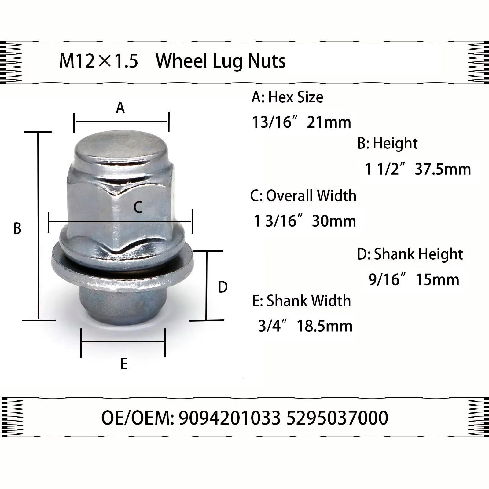 Jeu Boulons Roue Pour Toyota Pour Corolla 1990-2019
