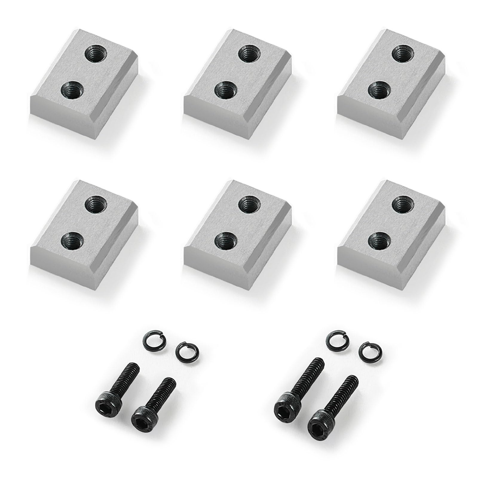 VEVOR Lame per Cesoie per Barre d'Armatura, 6 Pezzi di Ricambio per Cesoie Elettriche da 32 mm n. 10, a Doppia Faccia, Acciaio ad Alta durezza CR12MOV, con Viti e Rondella Elastica, Argento