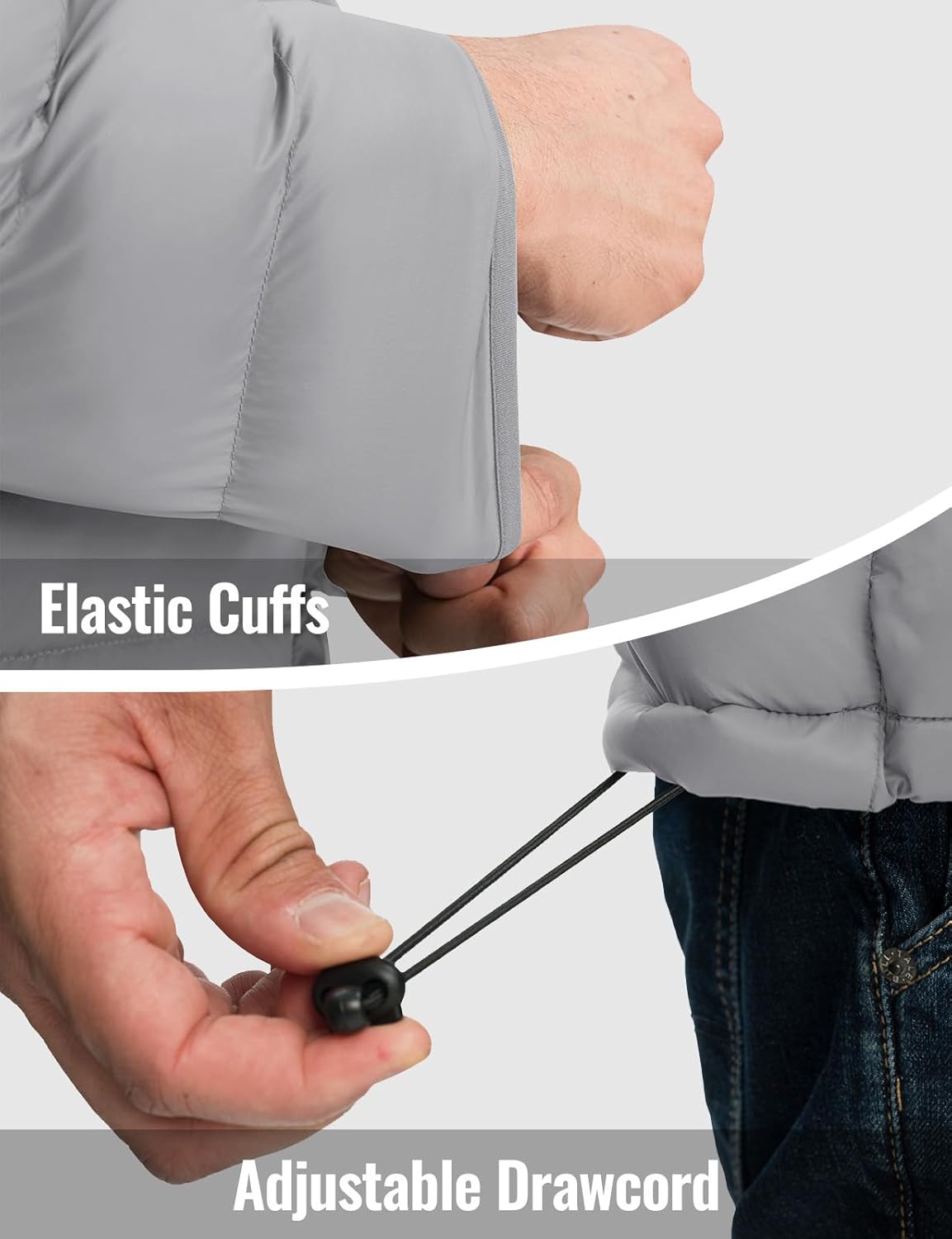 Rdruko Men’s Puffer Jacket with Detachable Hood Lightweight Water Resistant Insulated Winter Puffy Coat