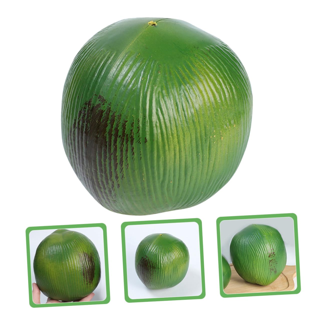3 Cocco Realistico per Decorazioni Feste Hawaiane Accessori Tropicali in Plastica per Party Estivi Luau Spiaggia Frutta Artificiale per Scenografie e Fotografia