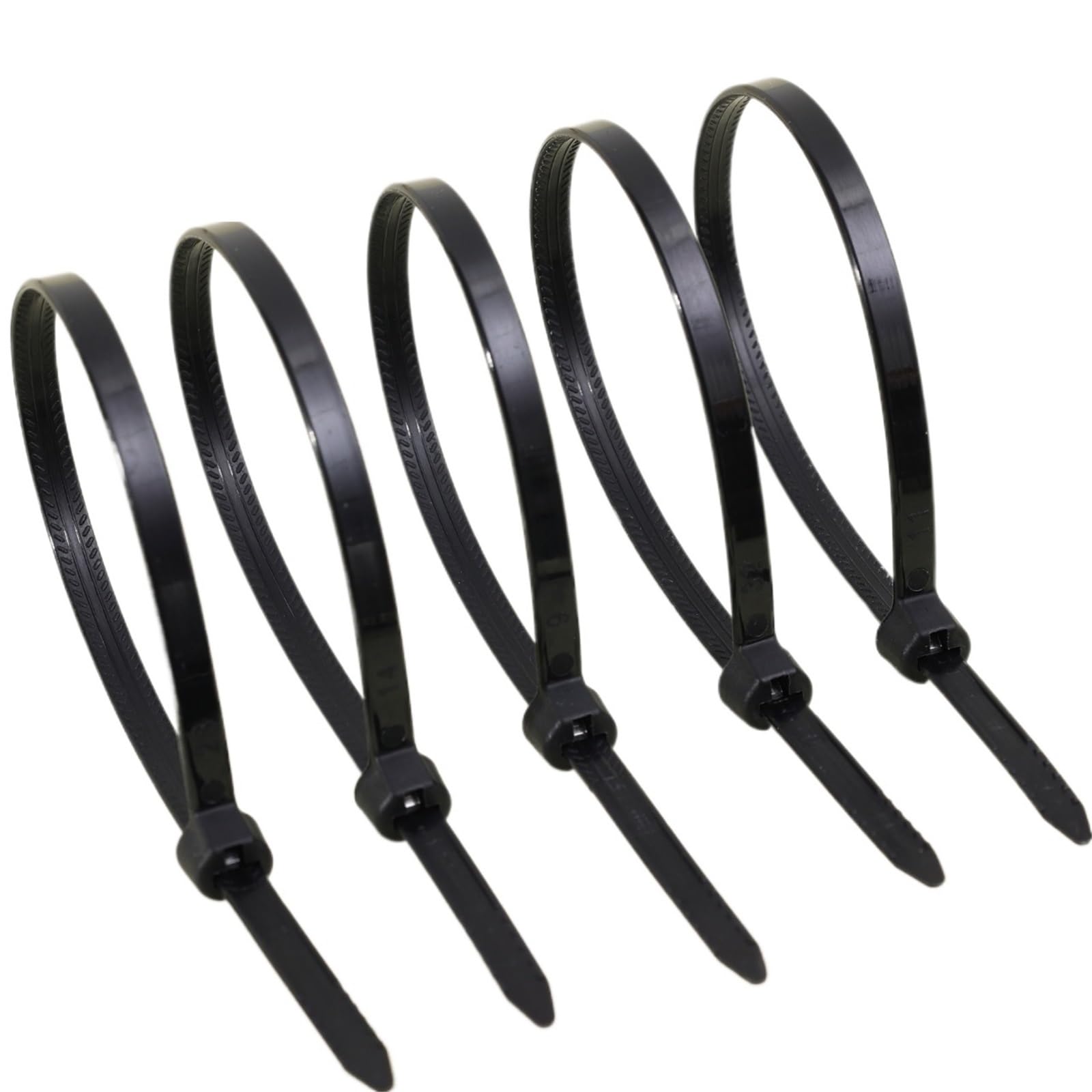cinturón de plástico, Bridas autoblocantes de acero inoxidable, color negro, 5 x 200-380 mm, paquete de 10-50 unidades(5x200mm,50PCS)