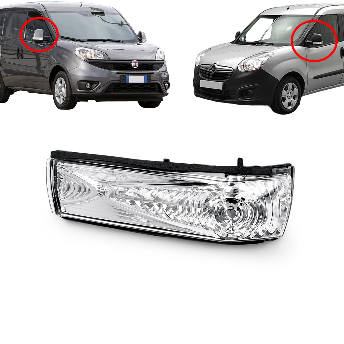Vetro Specchietto Destro Fiat Doblo / Opel Combo | Non Riscaldabile Convesso