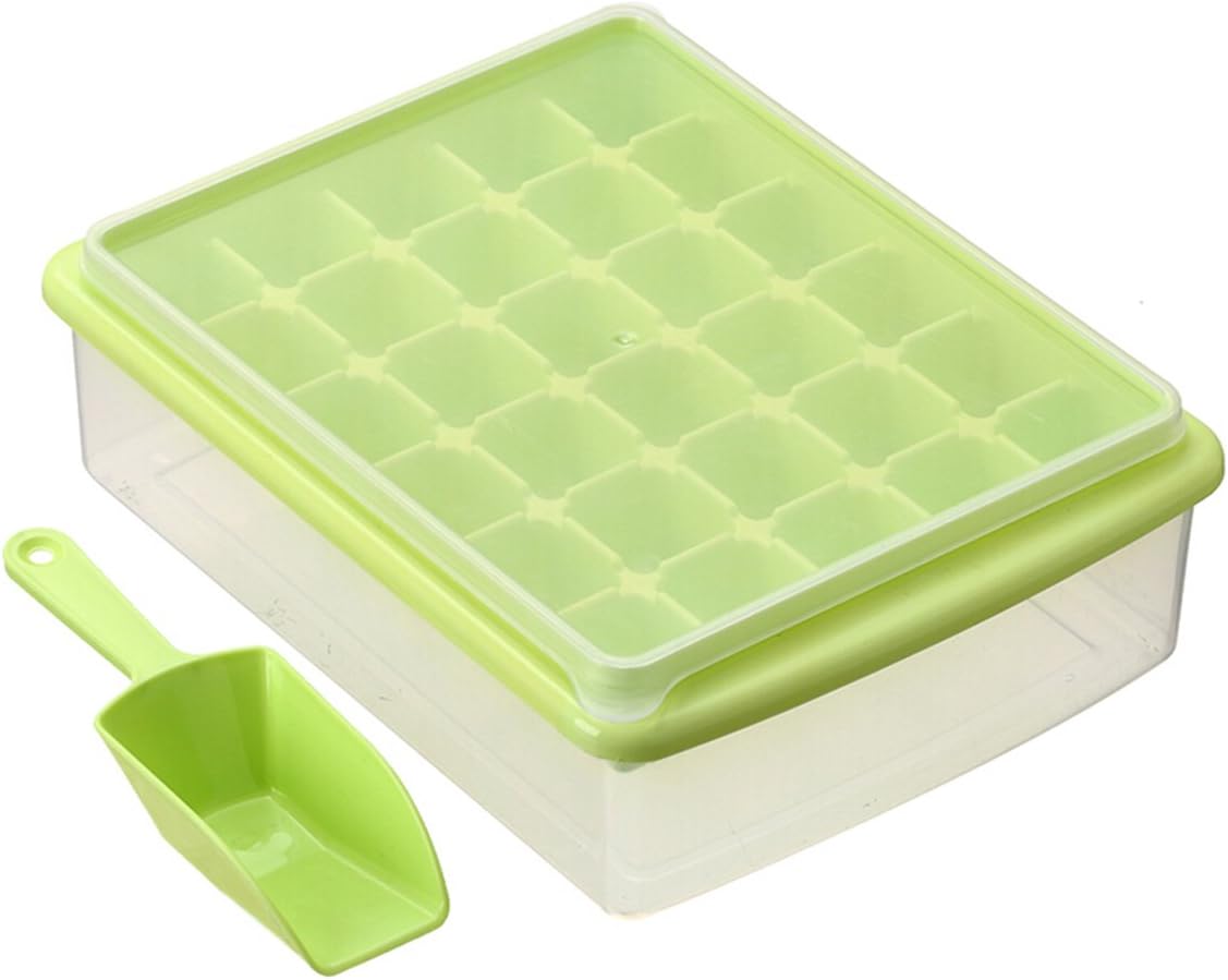 EGOFLEX Ice Cube Tray Storage Box with Spill Resistant Lid - 30 Ice Cubes Mold for ice tea, coffee, and soft drinks