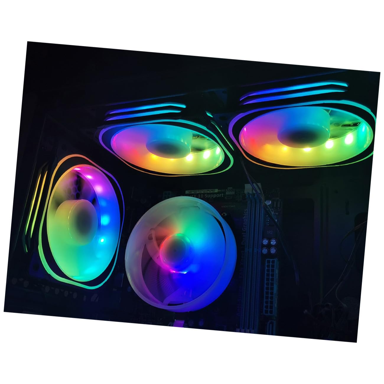 Ventilador de Refrigeración LED Rgb de 12cm para Computadora con Controlador Estándar y Plástico, para Fiesta Verano y Sistema de Refrigeración de PC