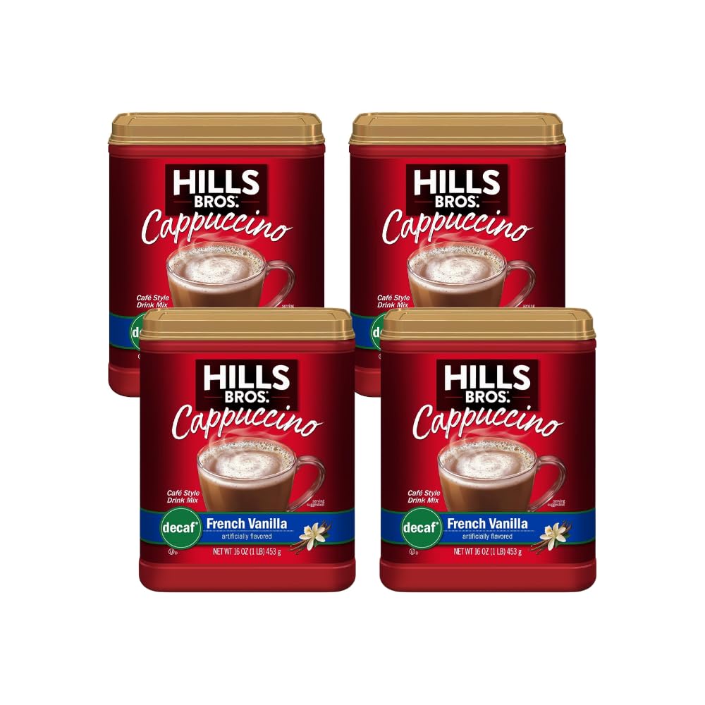 Hills Bros. Flavor Coffee (Decaf French Vanilla, 16 Ounce (Pack of 4))
