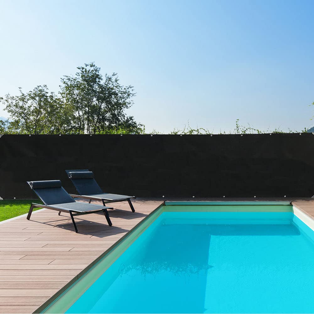RED DECO Brise Vue Occultant Renforcé Haute Densité 300 g/m² Quality Pro - H 1,5 m x L 10 m - Noir
