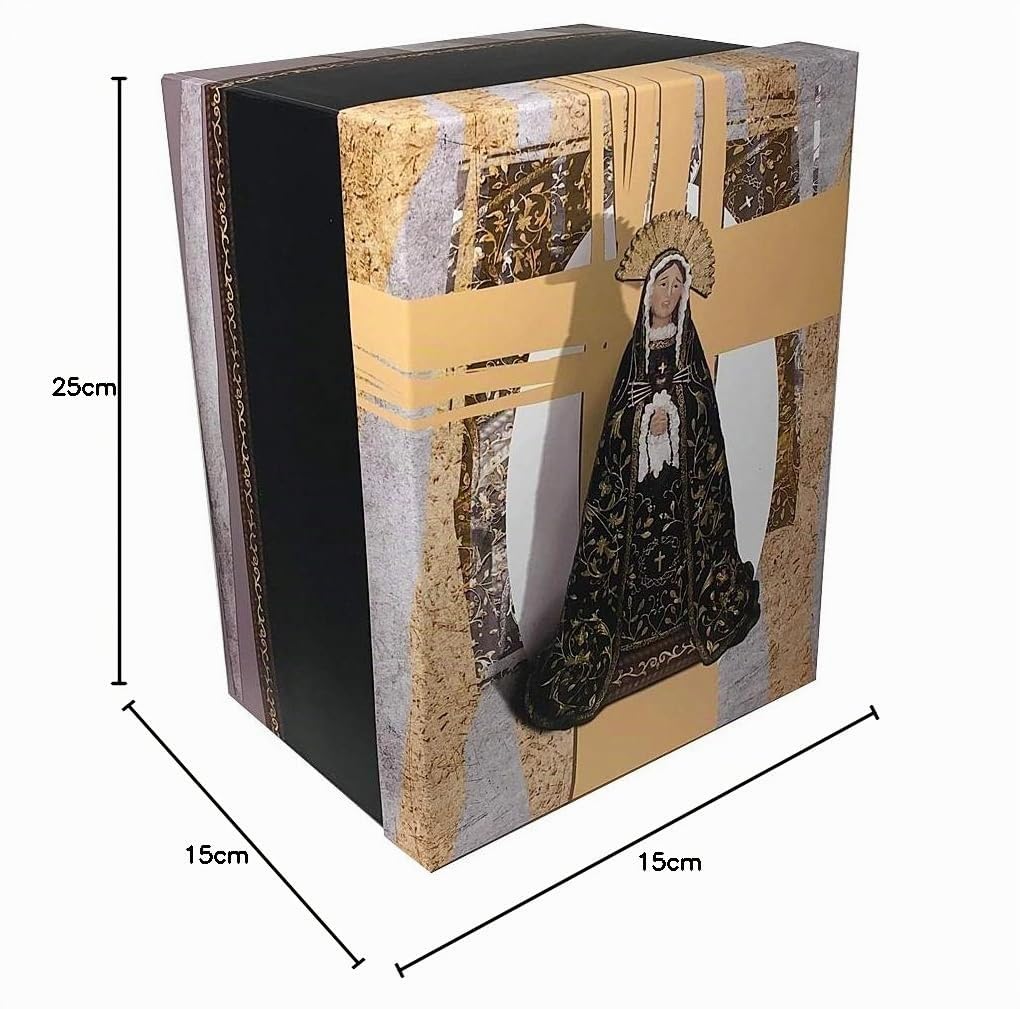Figura Virgen Dolorosa Adorno 25Cm. Resina Peana Decoración