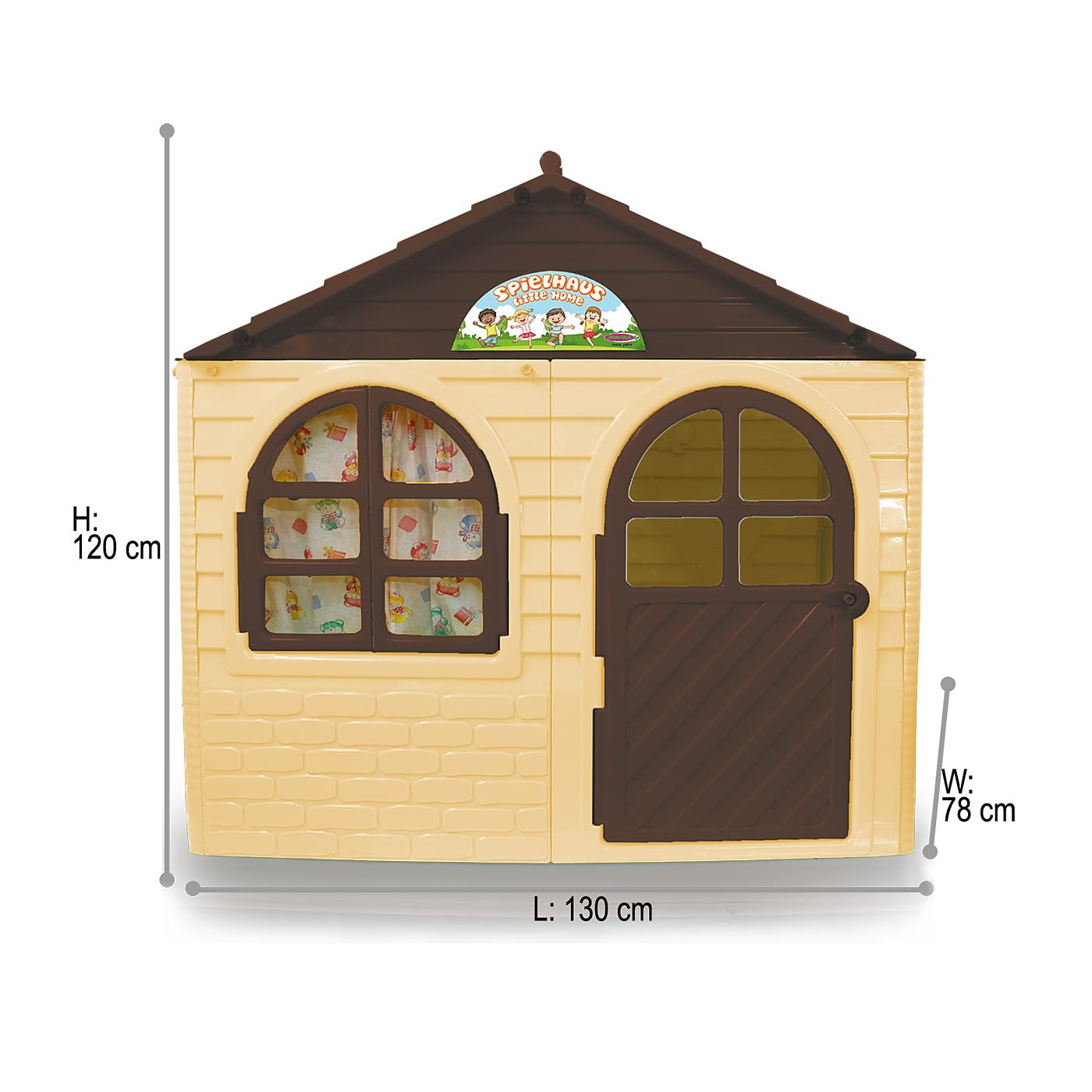 JAMARA 460499 Little Home - Casetta per giochi in plastica robusta, montaggio stabile, facile da pulire, adatta per interni ed esterni, porta/finestra, apertura
