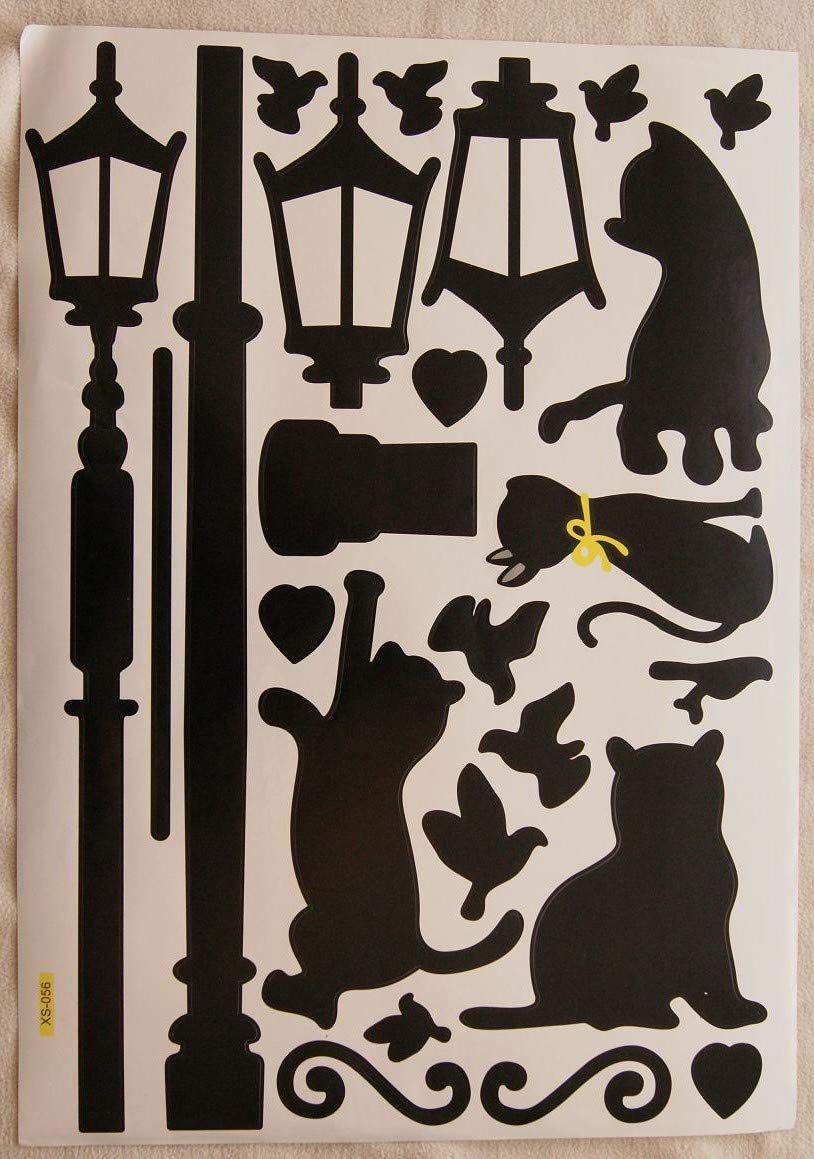 e-baby-store Cat Lamp Post Lampost Love Wall, Furniture Stickers For Nursery, Childrens, Baby, Childs, Kids, Boys, Girls, Bedroom, Playroom. Decals, Stickarounds, Murals, Wallpaper, Adhesives.