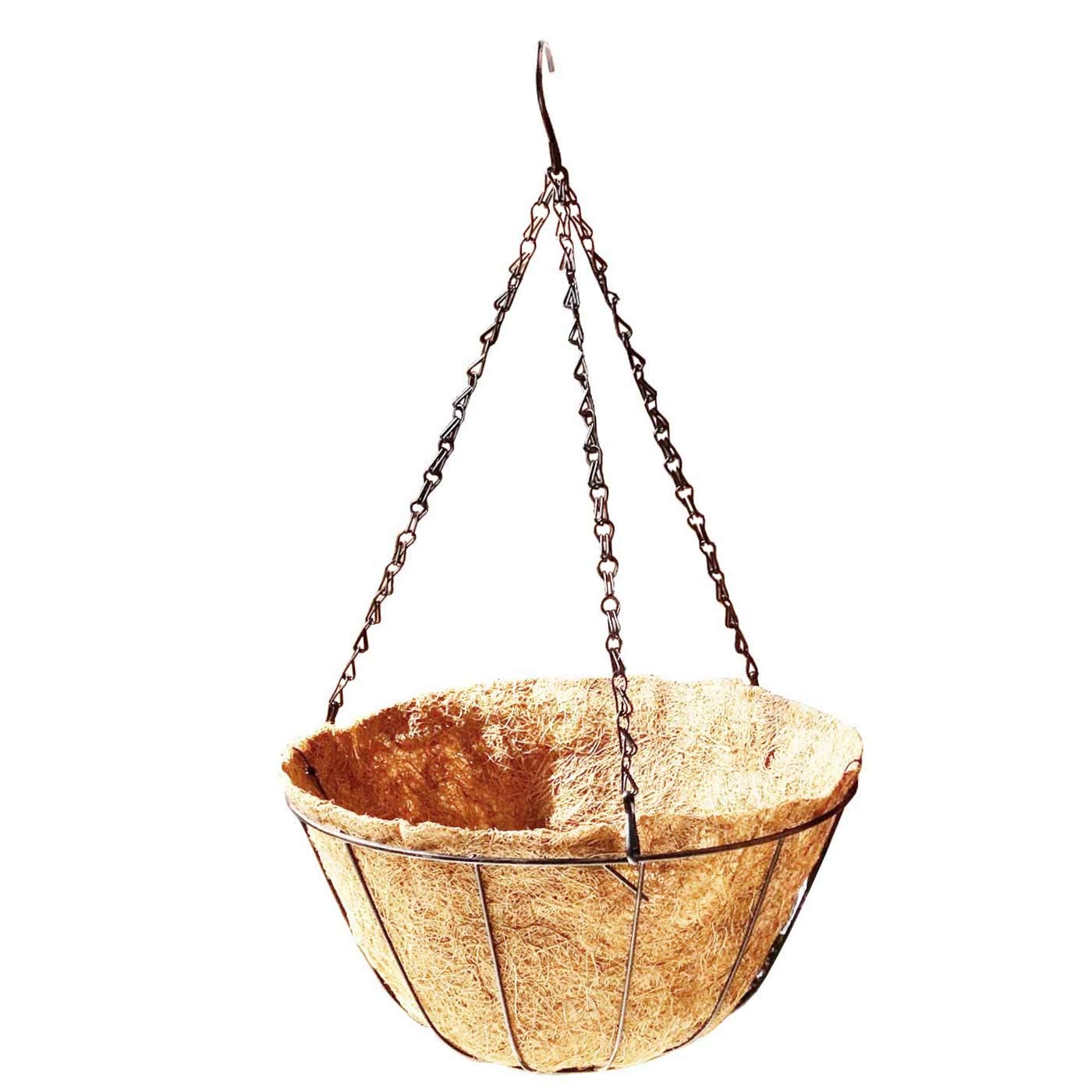 Acan Macetero de Coco con Colgante de Metal 30 cm Pack de 6