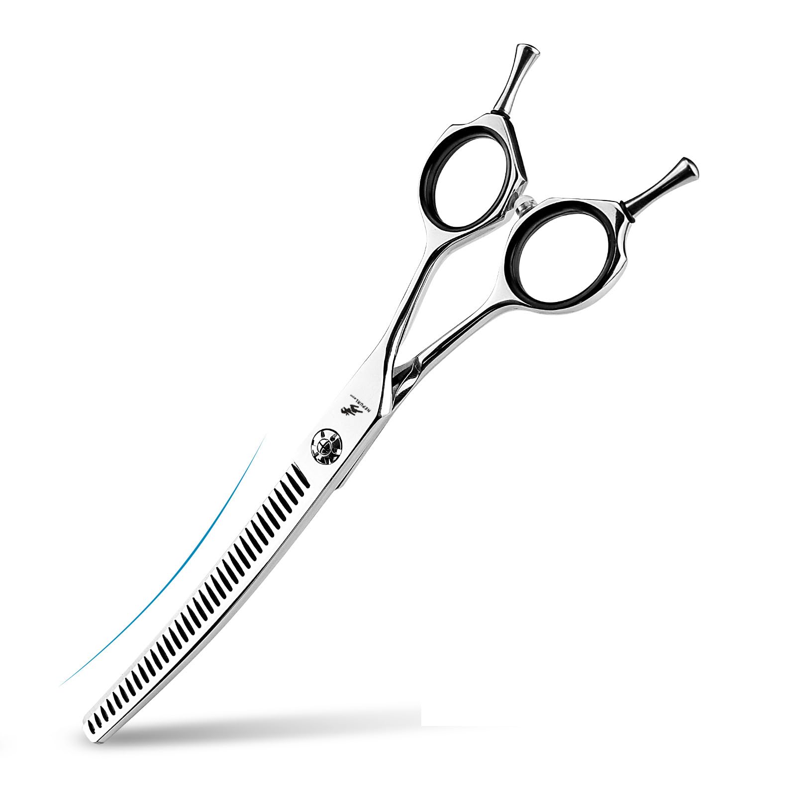 Ttoogo One Color 7.0 Inch Pet Grooming Chunker Scissors - 440C Stainless Steel Curved Texturizing Shears With Rounded Tips For Blending And Coat Shaping