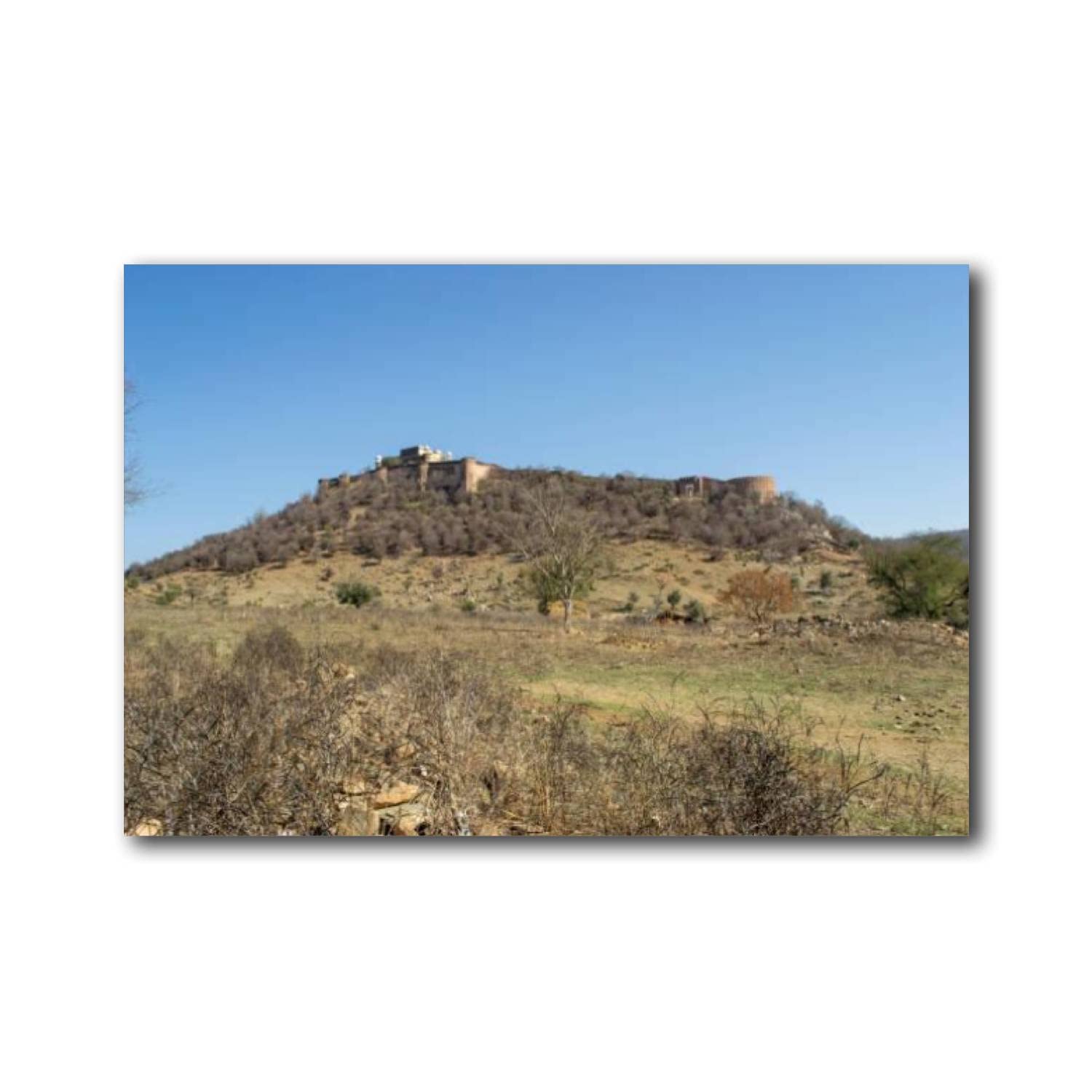 Canvas Wall Art Prints Kankwadi Kankwari fort faade long shot Sariska Tiger Reserve Alwar Stretched & Framed Wall Painting Artwork Posters Home Decor for Living Room Bedroom Ready to Hang 23"X34"