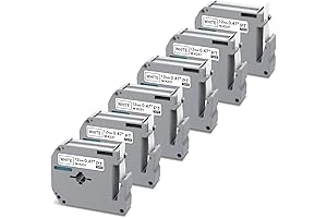 6 Pack M-K231s Tape Replacement Compatible with P-Touch Label Maker