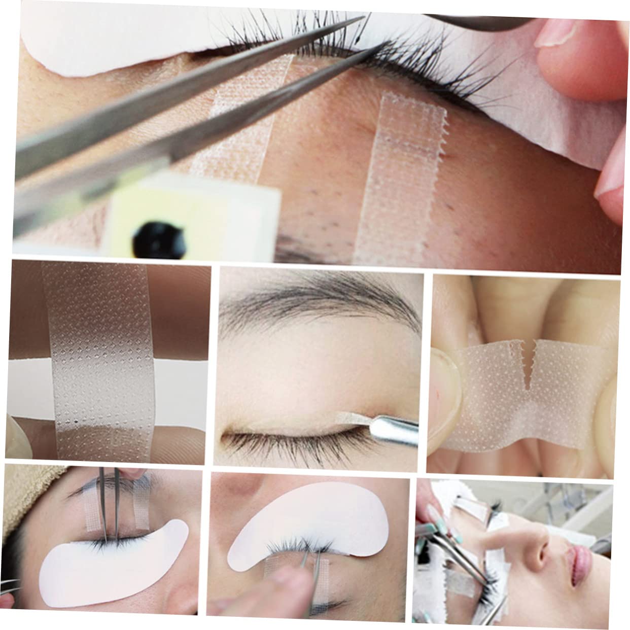 Mikinona Eyelash Tape Lash Extensions 6pcs Non-Woven Full Coverage Lint- Isolation Tape