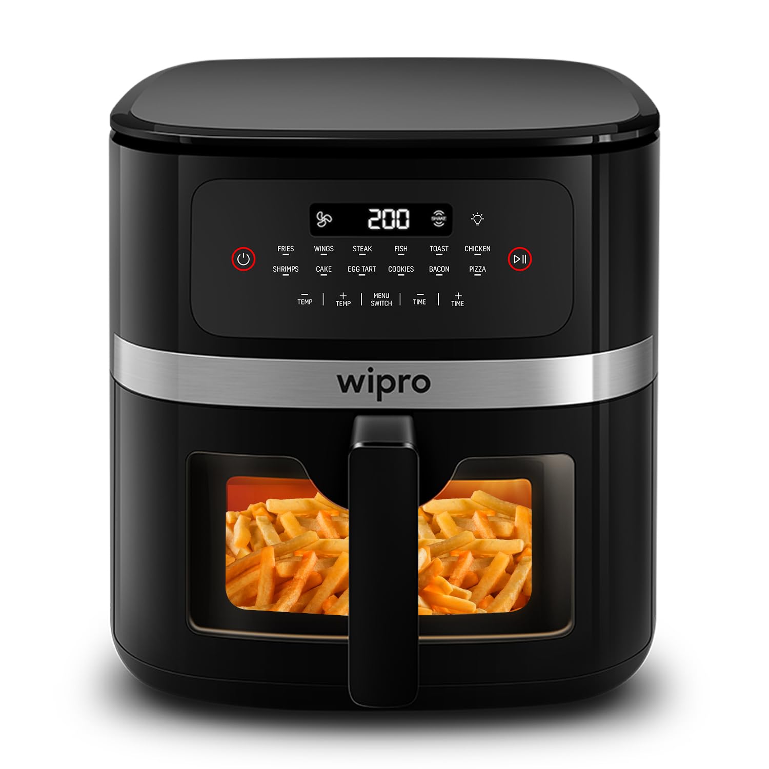 Wipro Elato CAF 202 Digital Air Fryer | 1800W Power | 7.5 L Capacity | Transparent Full Window | Digital Touch Control | 12 Preset Modes | Black-image-32