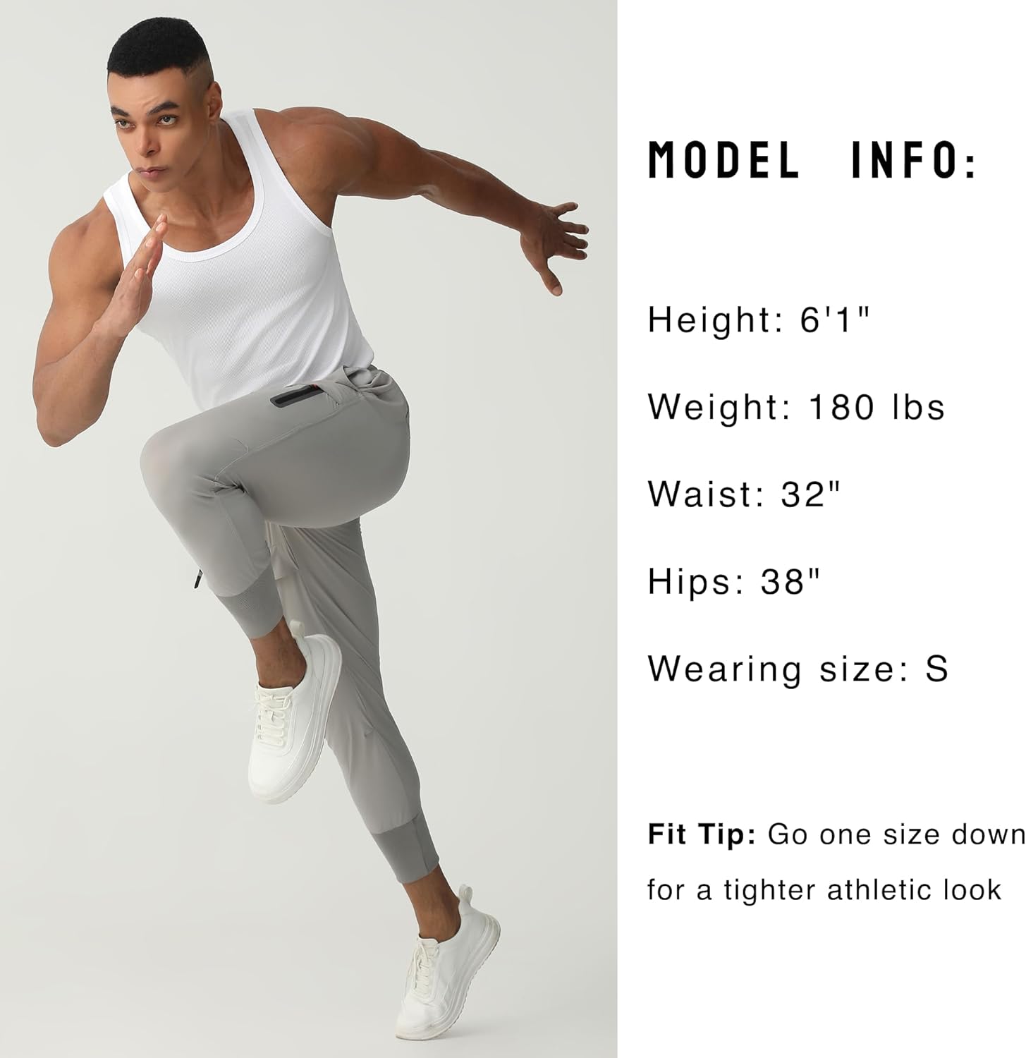 Alpinario Men's Joggers for Sport,Gym Athletic Pants with Zipper Pockets,Track Pants Lightweight for Workout Travel Training Running - Image 6