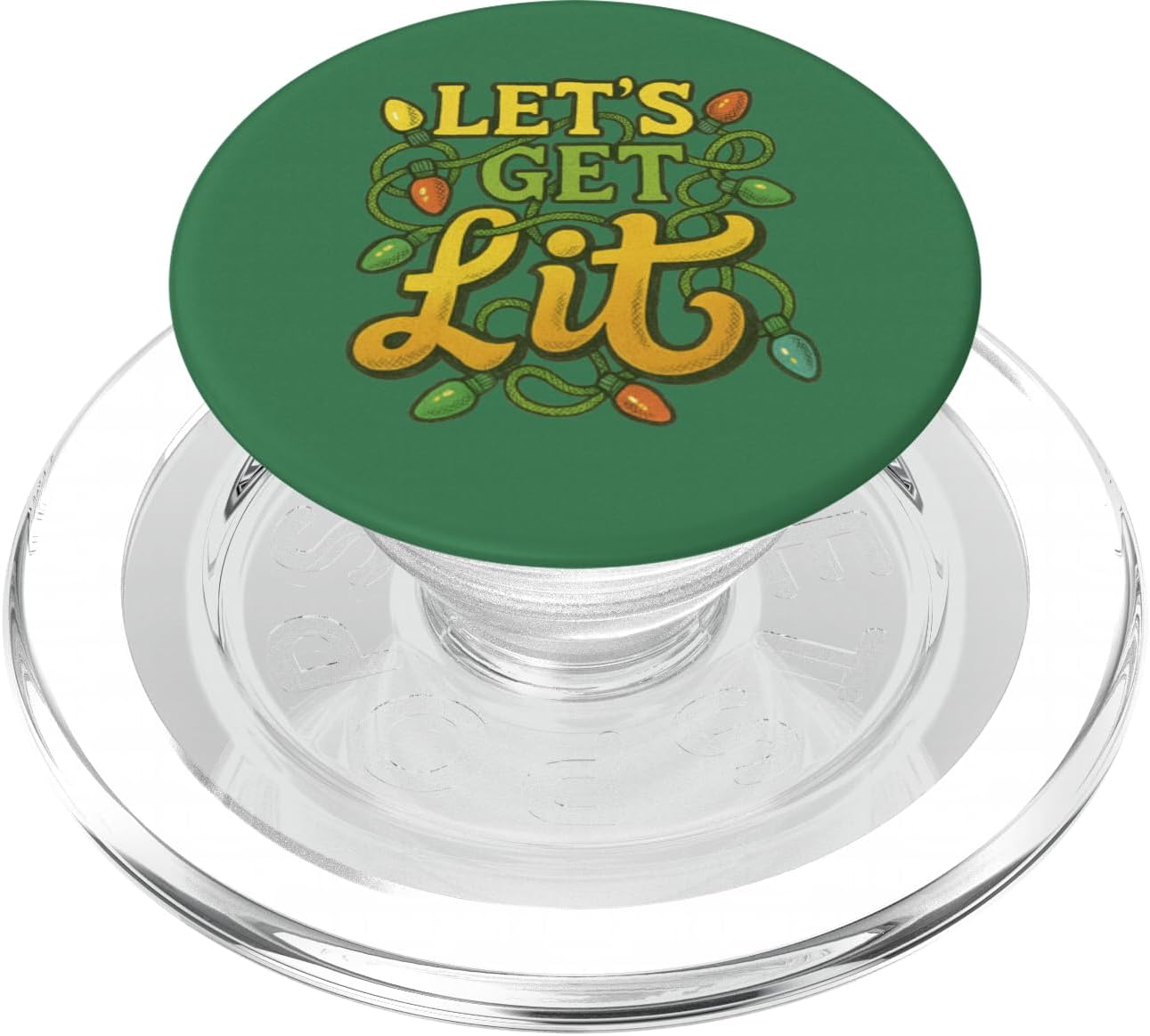 Let’s Get Lit Funny Christmas Lights Holiday Party Humor PopSockets PopGrip for MagSafe